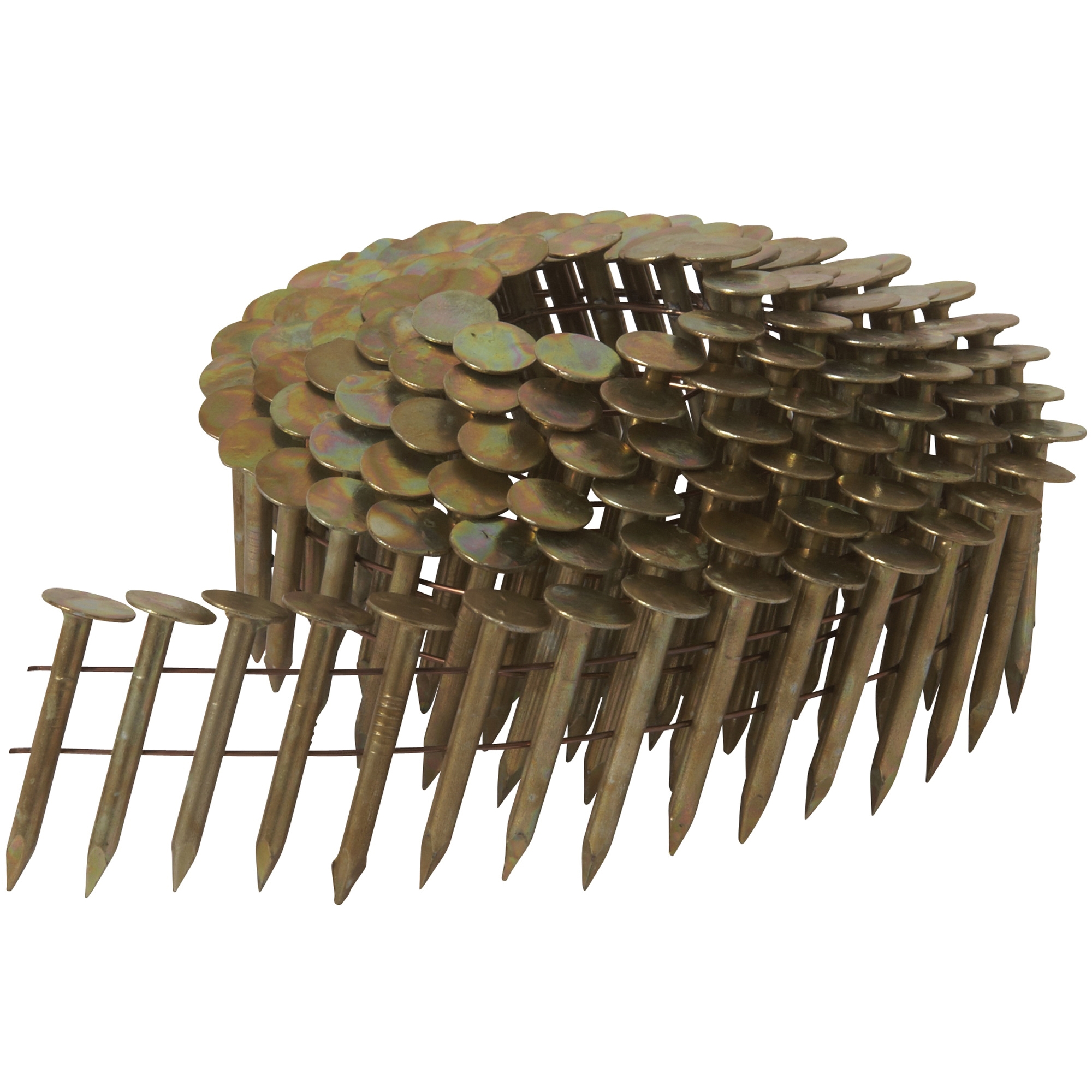 12131HPT Roofing Nail, 3D, 1-1/4 in L, Steel, Electro-Galvanized, Full Round Head, Ring Shank