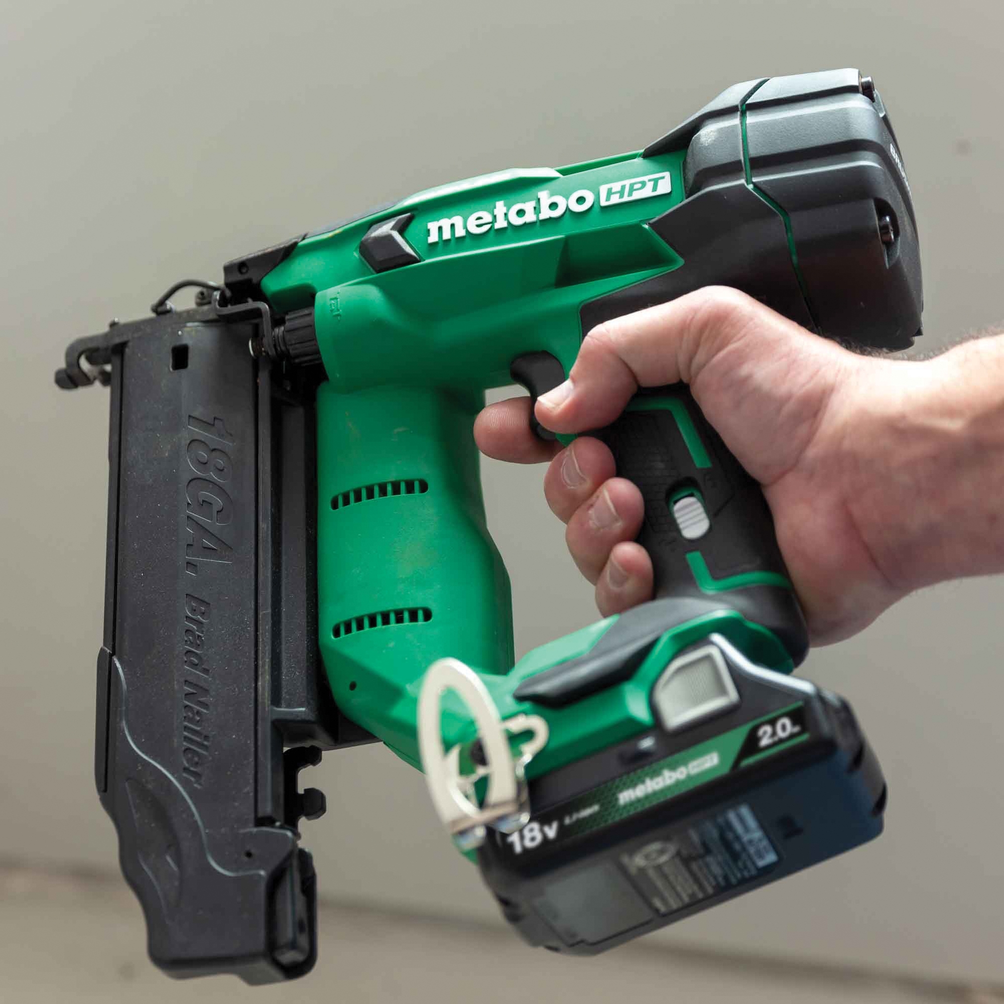 Cordless Nailer Kit, Metabo HPT, Battery Included, 18 V, 2 Ah, 100 Magazine, 0 deg Collation, 18 ga Nail - 2