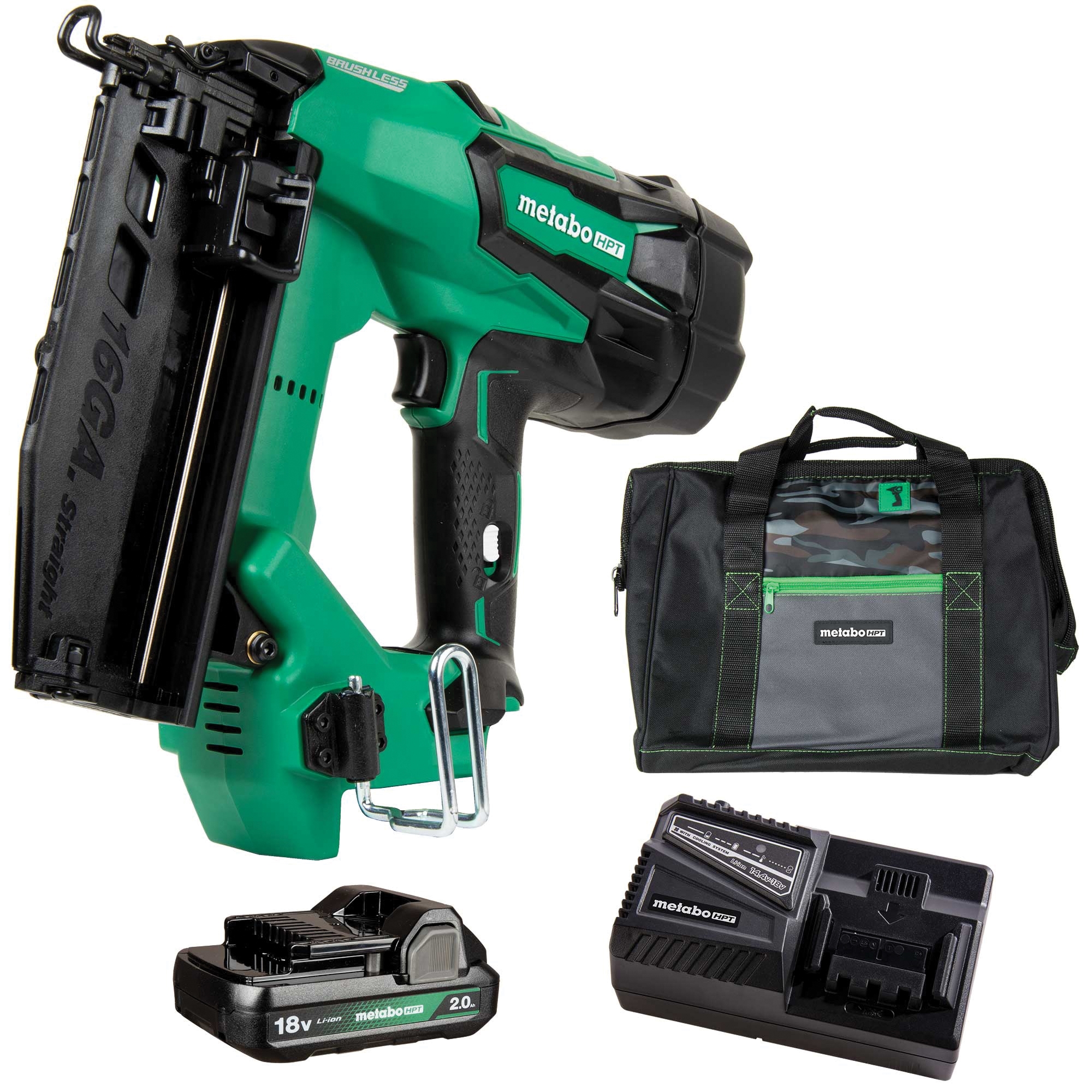 NT1865DMSTM Cordless Nailer Kit, Battery Included, 18 V, 2 Ah, 100 Magazine, 0 deg Collation