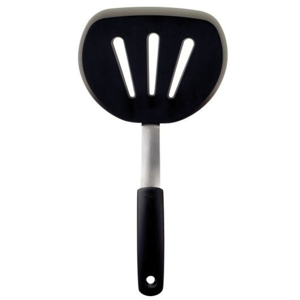 1071533 Pancake Turner, 6 in W Blade, 12 in OAL, Silicone Blade, Black/Silver