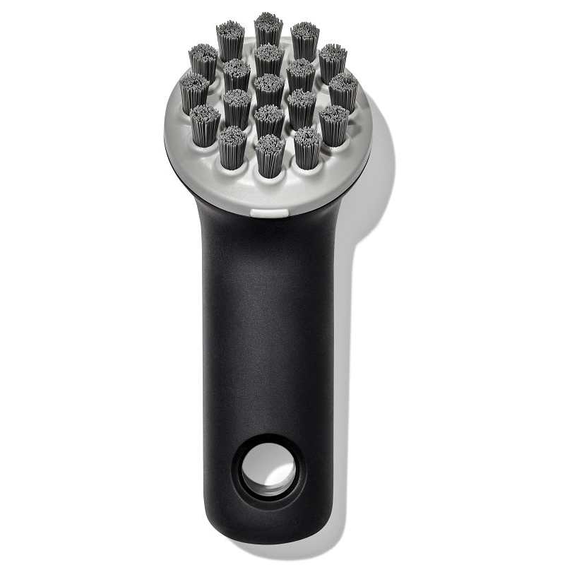 12375200 Brush, 5 in OAL, Cast Iron Trim, Non-Slip Grip Handle, Plastic Handle, Gray Handle