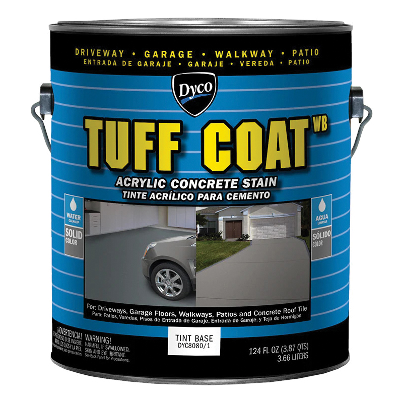 TUFF COAT DYC8080/1 Concrete Stain, Satin, White, Liquid, 1 gal