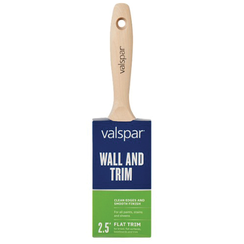 Wall and Trim 881445250 Paint Brush, 2-1/2 in W, Flat Brush, Polyester Bristle, Beavertail, Ergonomic Handle