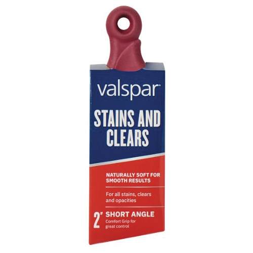 Stains and Clears 884289200 Sash Brush, 2 in W, Angle Brush, Polyester Bristle, Ergonomic, Short Handle