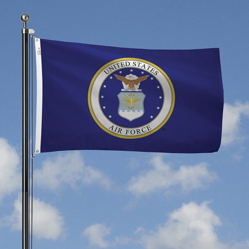 Valley Forge BTUSAF3 Military Air Force Flag, Nylon, Dark Blue Background, 5 ft L, 3 ft W - 2