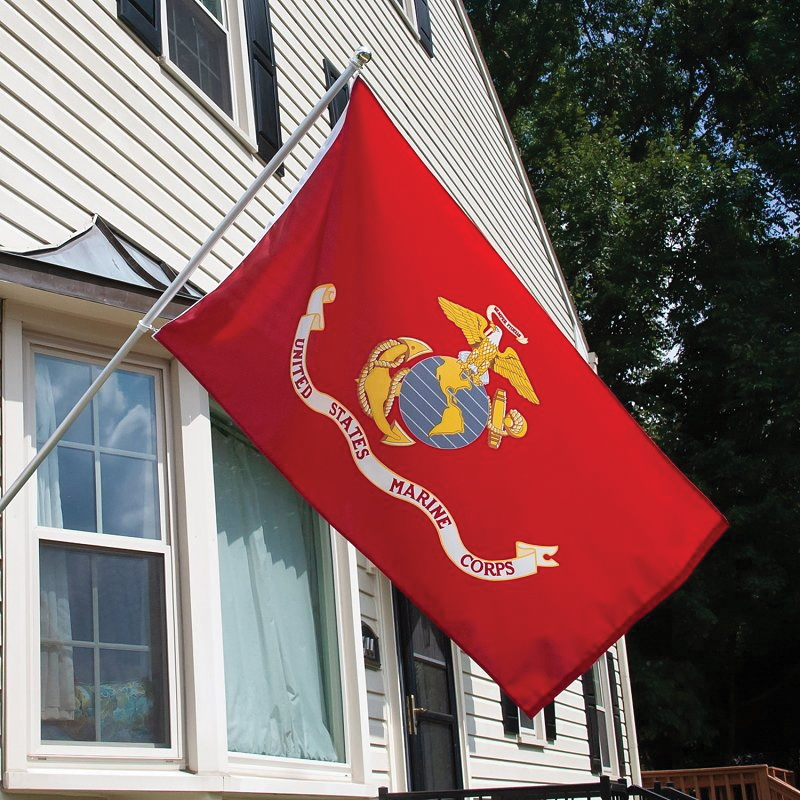 Valley Forge BTUSMC3 Military Marine Corps Flag, Nylon, 5 ft L, 3 ft W - 2