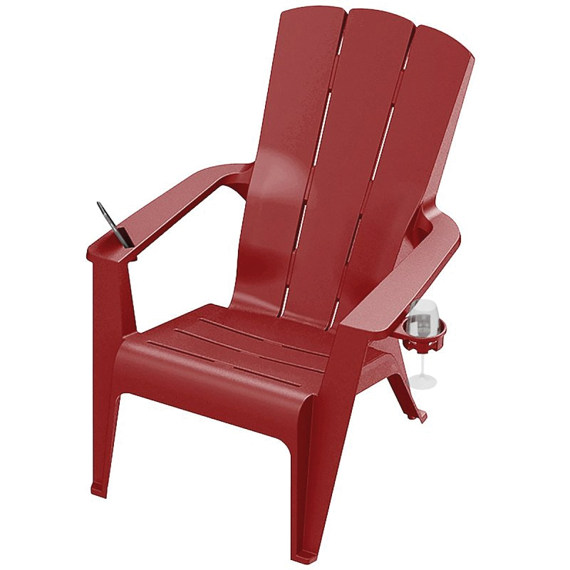 11807-20 Adirondack Chair, 36-1/2 in W, 36 in D, 29-1/2 in H, Resin Frame, Crimson Red Frame