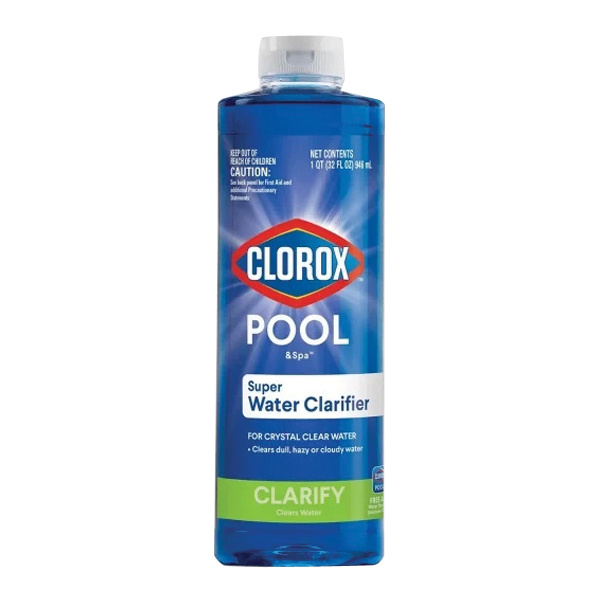 Clorox 58232CLX Pool and Spa Clarifier, 1 qt, Bottle, Liquid, Clear Blue
