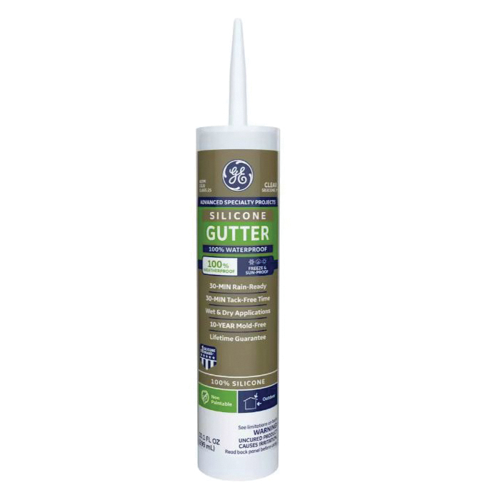 Advanced Specialty Silicone 2 2823398 Gutter Sealant, Clear, Thixotropic Solid, 10.1 fl-oz Cartridge