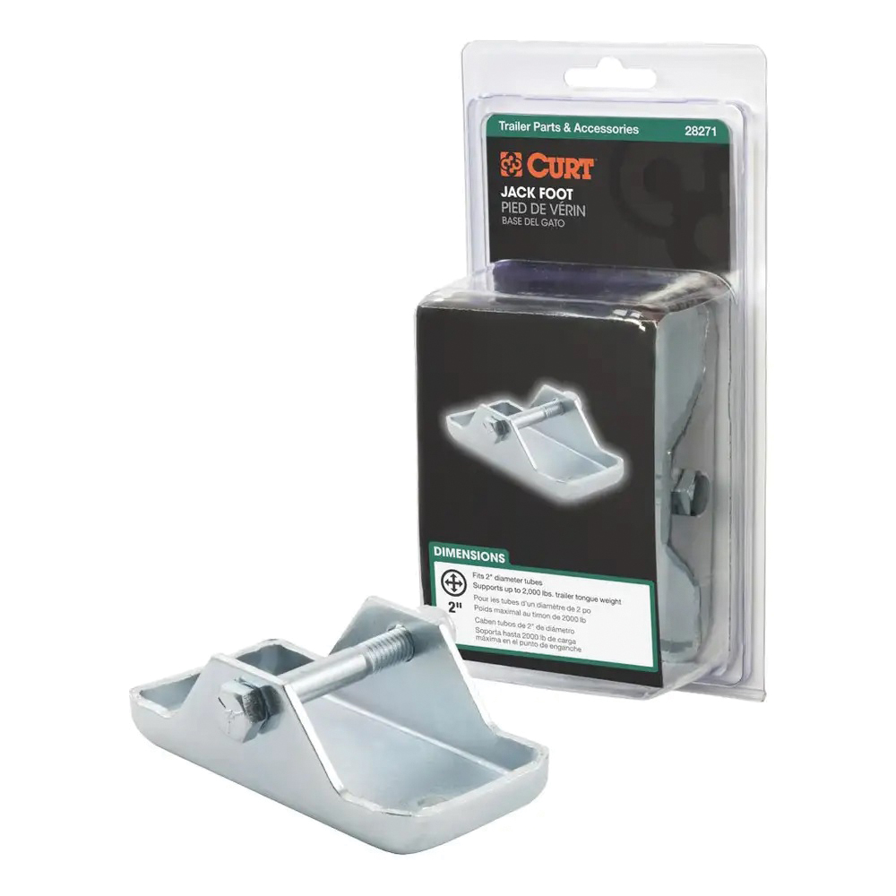 28271 Jack Foot, 2000 lb, Bolt-On Locking, Steel, Clear Zinc