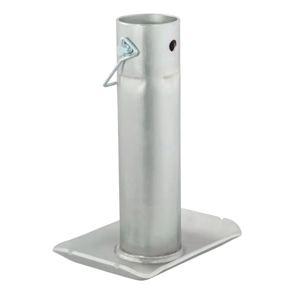 Curt 28275 Jack Foot, For: 2 in Dia Tube, 2000 lb, Pin-On Locking, Steel, Clear Zinc, 1/PK - 4