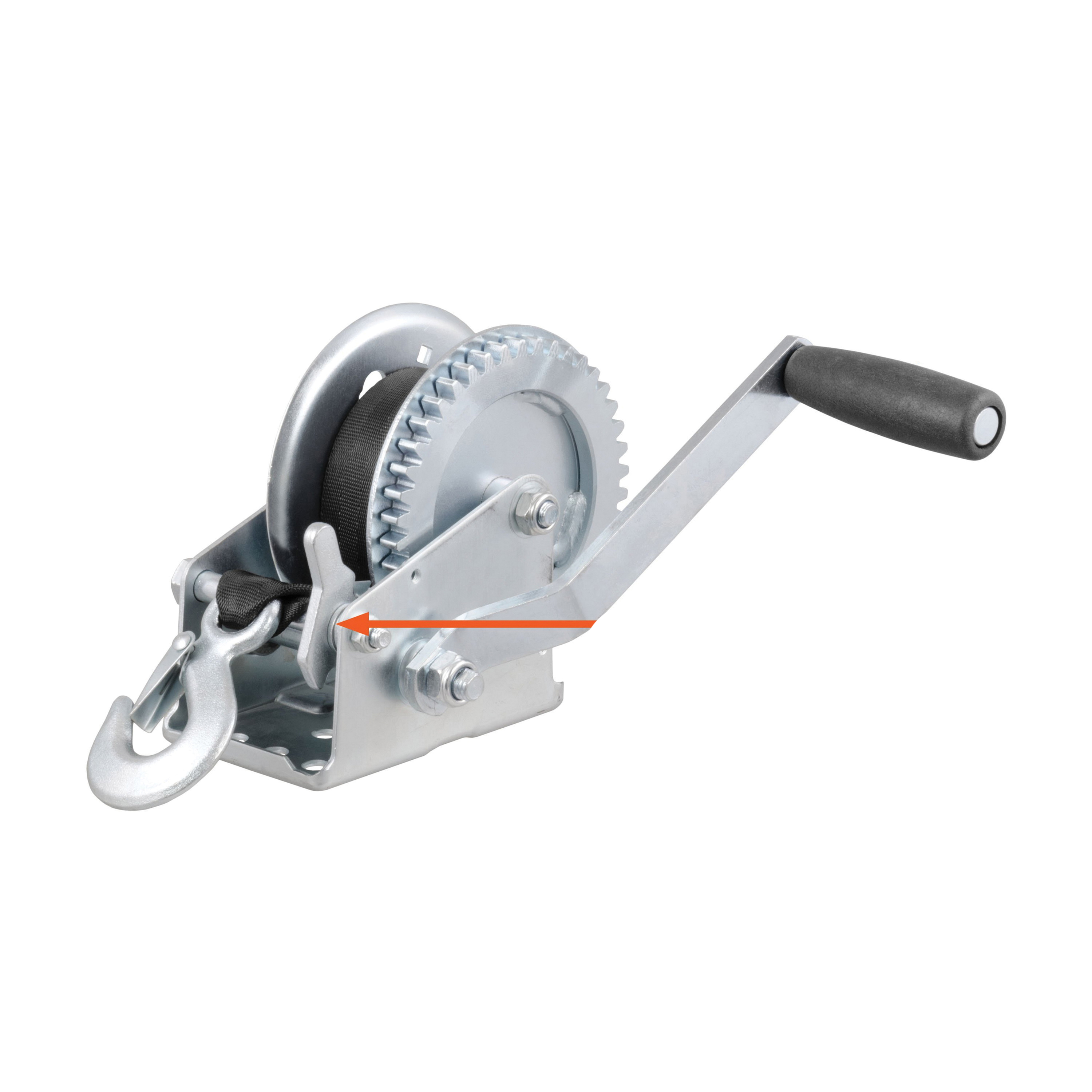 Curt 29435 Hand Crank Winch with 15 ft Strap, Electric, 1400 lb, Steel - 3