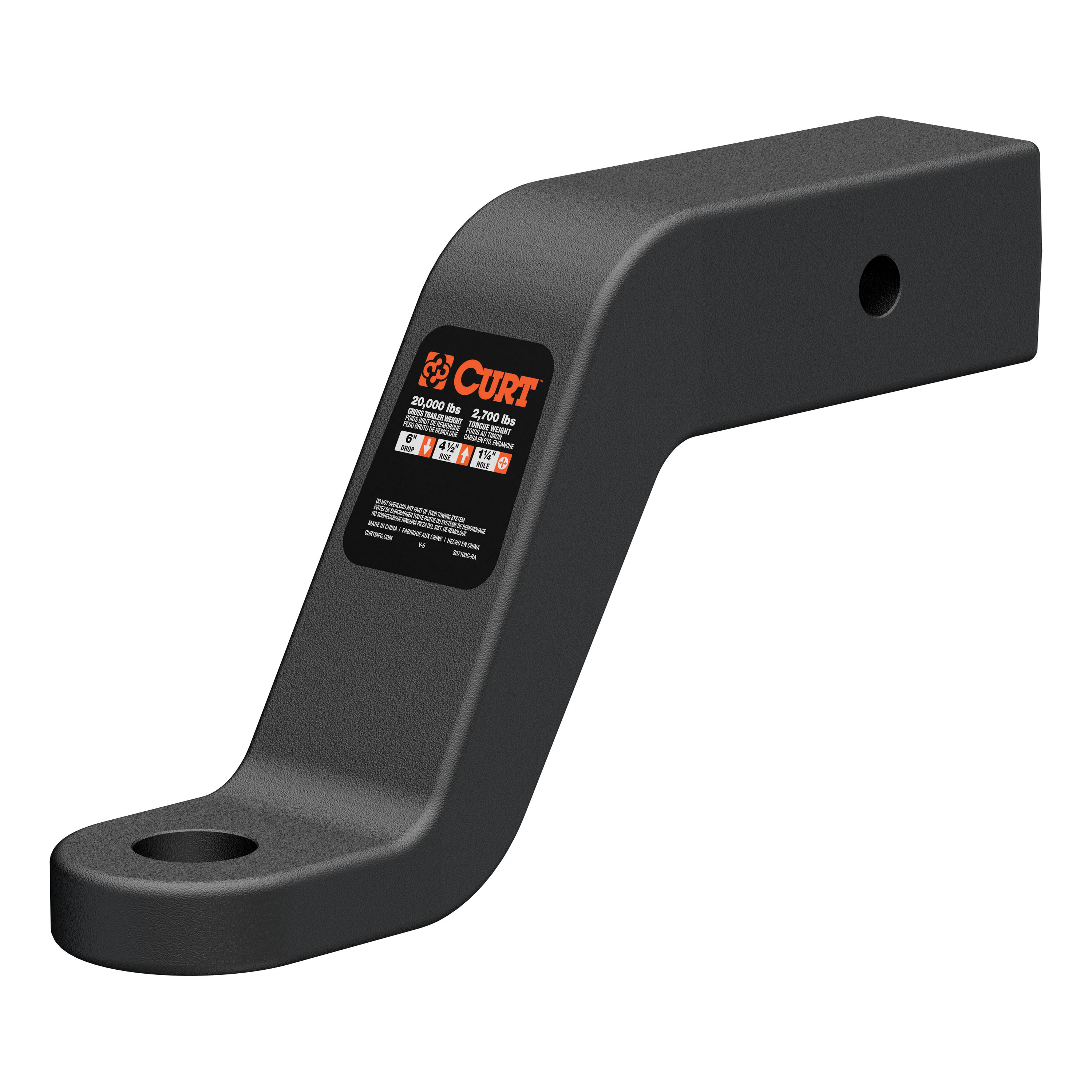 45459 Commercial-Duty Ball Mount, Class 5 Hitch, Carbon Steel, Powder-Coated