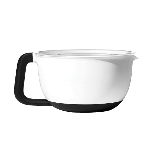 11325000 Batter Bowl with Lid, 4 qt Capacity, 12.28 in L, 9.89 in W, Plastic, White