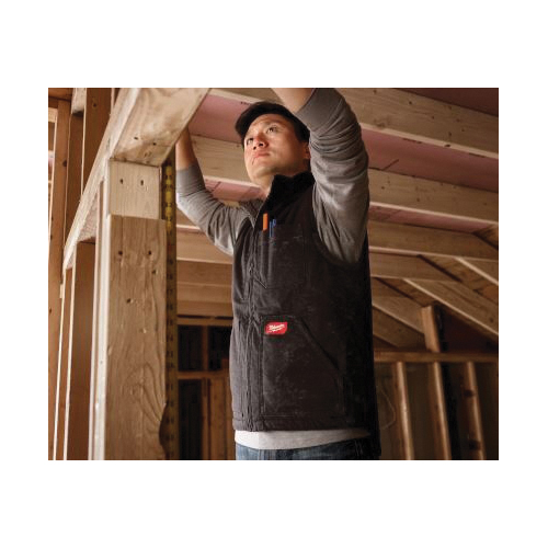 Milwaukee 801-B-XL Vest, XL, Cotton, Black, 13 in L - 2