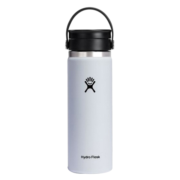 W20BCX110 Insulated Wide Mouth Coffee Bottle with Flex Sip Lid, 20 oz Capacity, 18/8 Stainless Steel, White