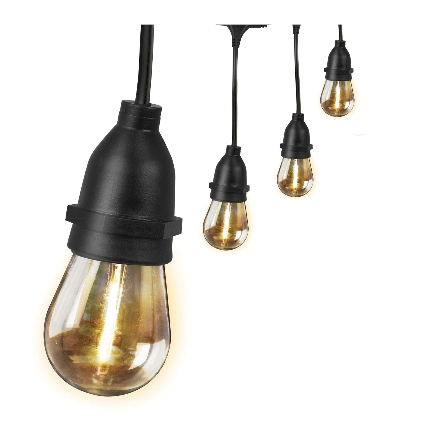 SL20-10/FIL String Light, 120 V, 12-Lamp, E26 Base, S14 80 CRI LED Lamp, 15,000 hr Average Life