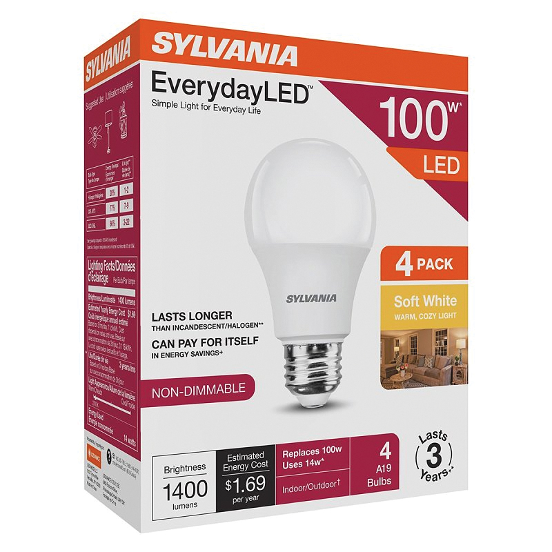 42018 LED Light Bulb, A19 Lamp, Soft White