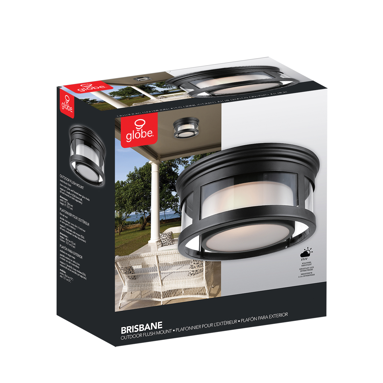 globe 44480 Light, 120 V, 1 -Lamp, Metal Fixture, Matte Black Fixture - 5