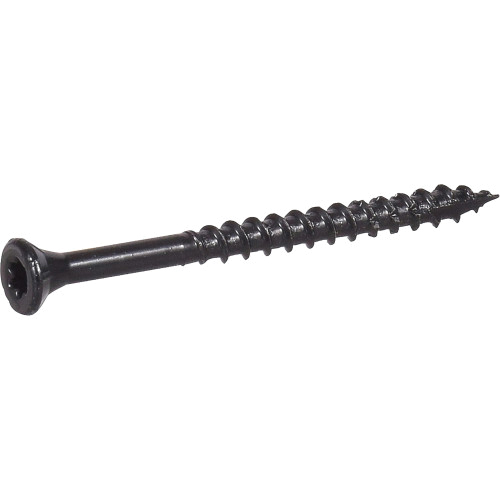42659 Deck Screw, #10 Thread, 3 in L, T25 Drive Size, Carbon Steel, Coarse Thread, Flat Head, Star Drive, Type 17 Point, Carbon , 40 PK, Black