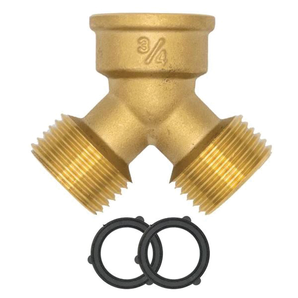Freeze Miser 2499 Y Connector without Shut-Off, 3/4 in, NPT, 300 psi Pressure, Brass - 2