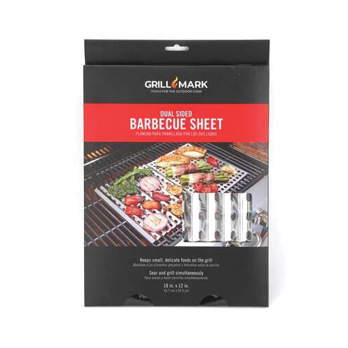 Grilling Mesh Sheet, Grillmark, 18 in L, 12 in W, Stainless Steel - 2