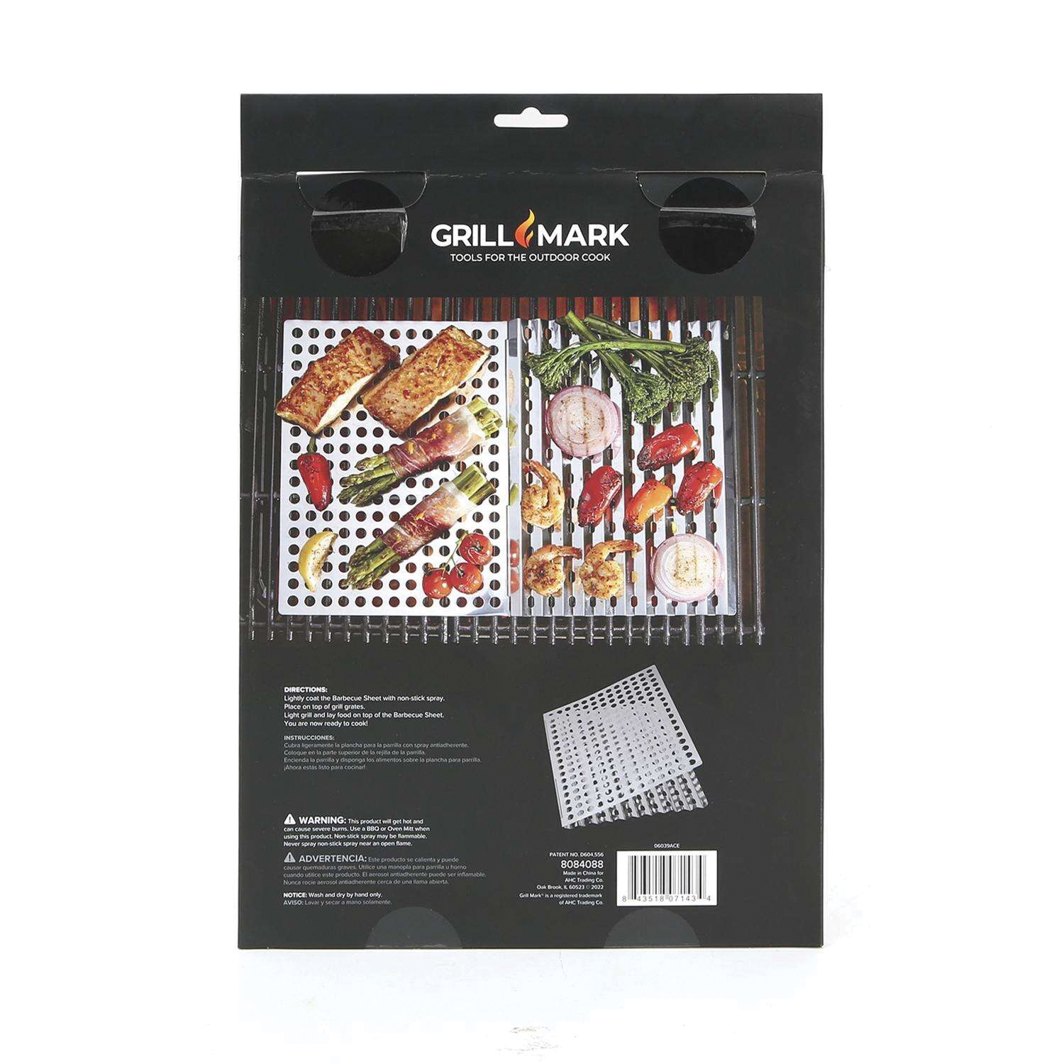 Grilling Mesh Sheet, Grillmark, 18 in L, 12 in W, Stainless Steel - 3