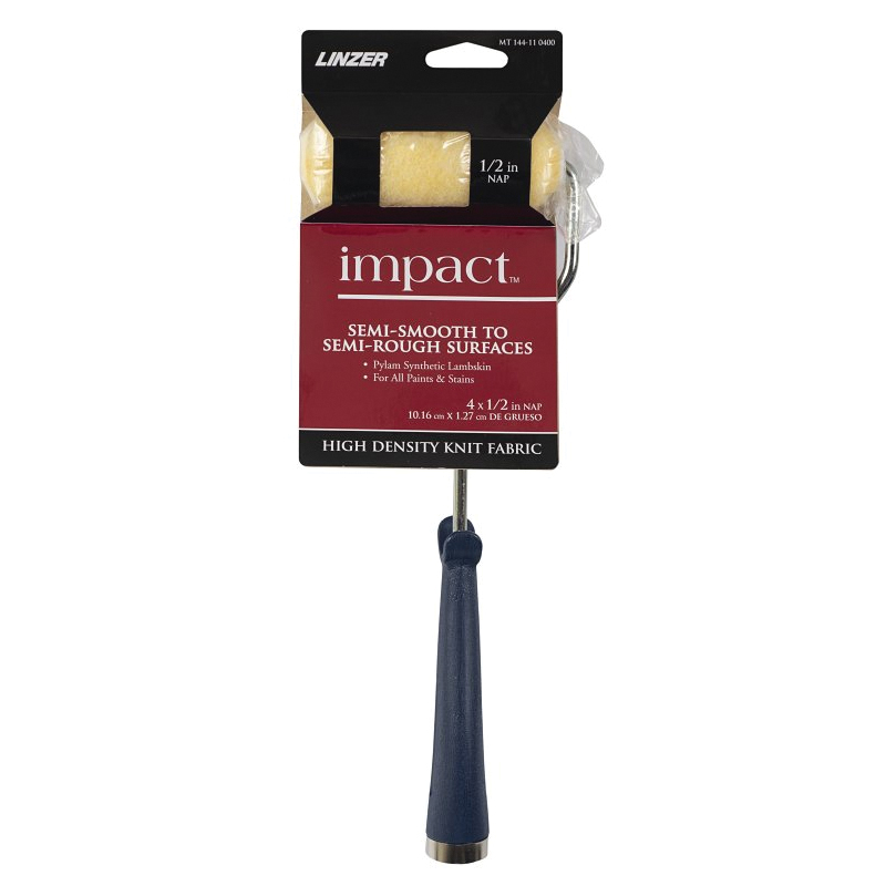 MT 144-11 0400 Trim Roller with Frame, 1/2 in Nap, Polyester Cover, Metal/Plastic Roller, Metal/Plastic Handle