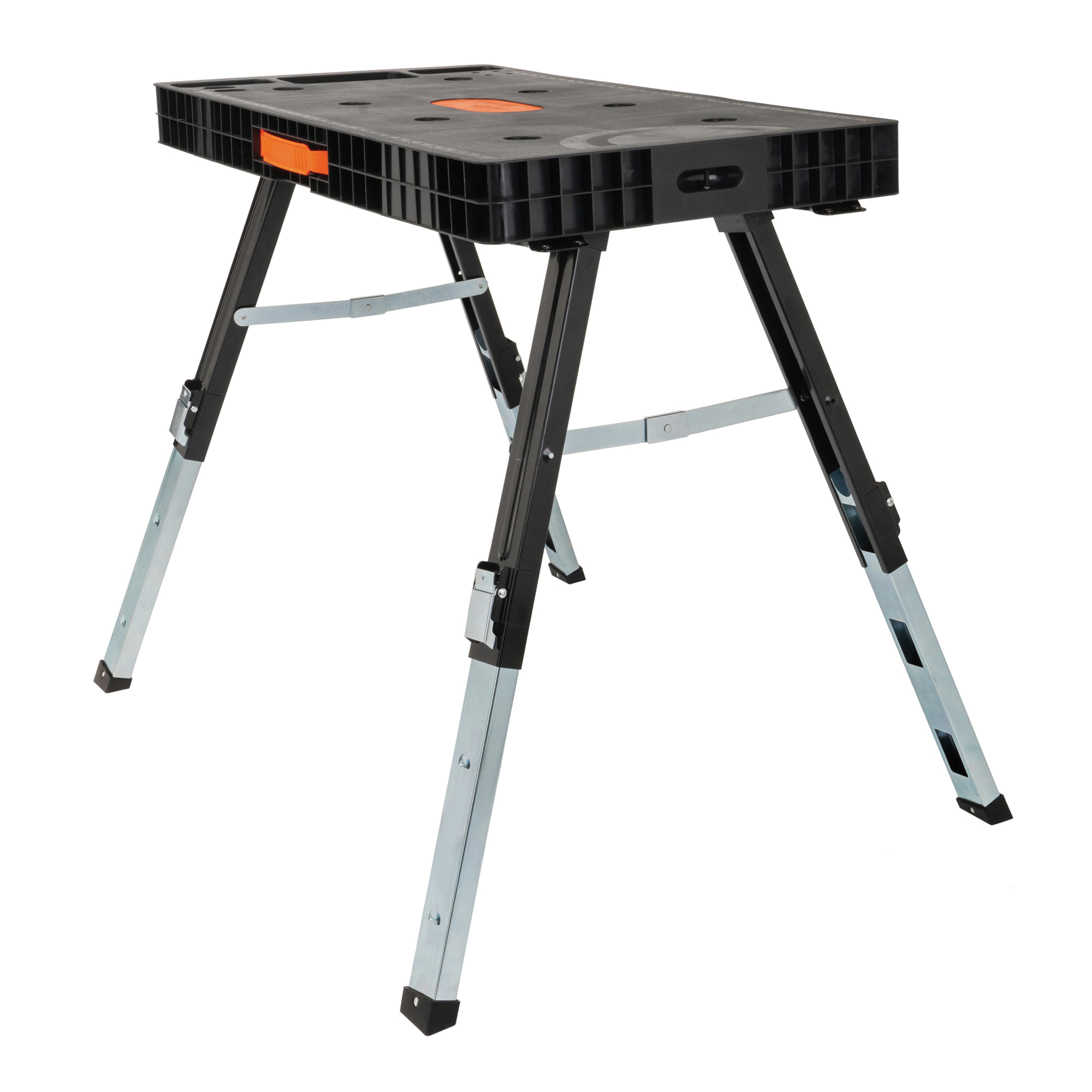 0145 Work Table, 18.9 in OAW, 6.3 in OAD, 37 in OAH, 330 lb, Plastic/Steel Frame, Black/Silver