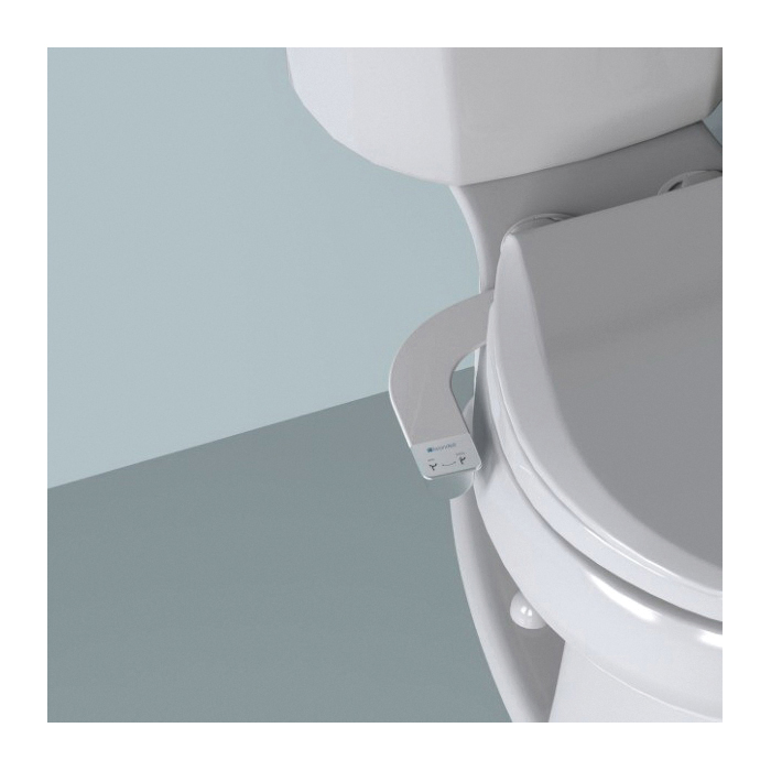 Simplespa Thinline Series Bidet Attachment With Dual Nozzles, Brondell, Universal, Plastic, White - 2