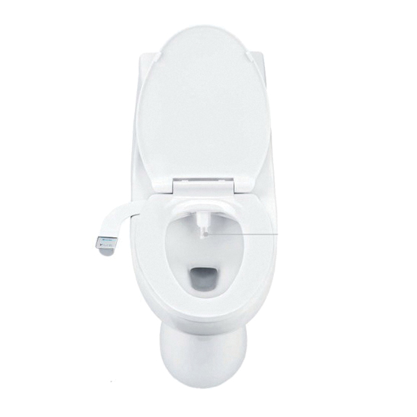 Simplespa Thinline Series Bidet Attachment With Dual Nozzles, Brondell, Universal, Plastic, White - 4
