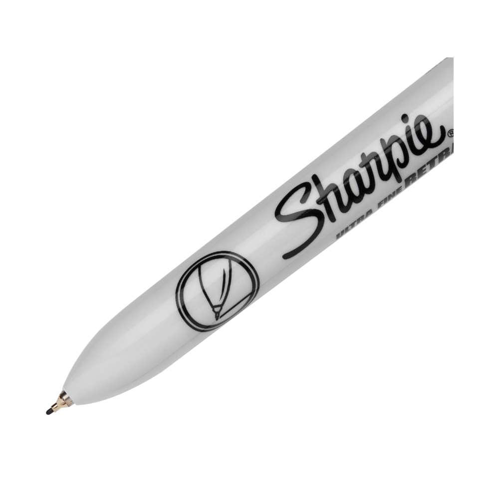 Retractable Permanent Marker, Sharpie, Ultra-Fine Lead/Tip, Black Lead/Tip - 4