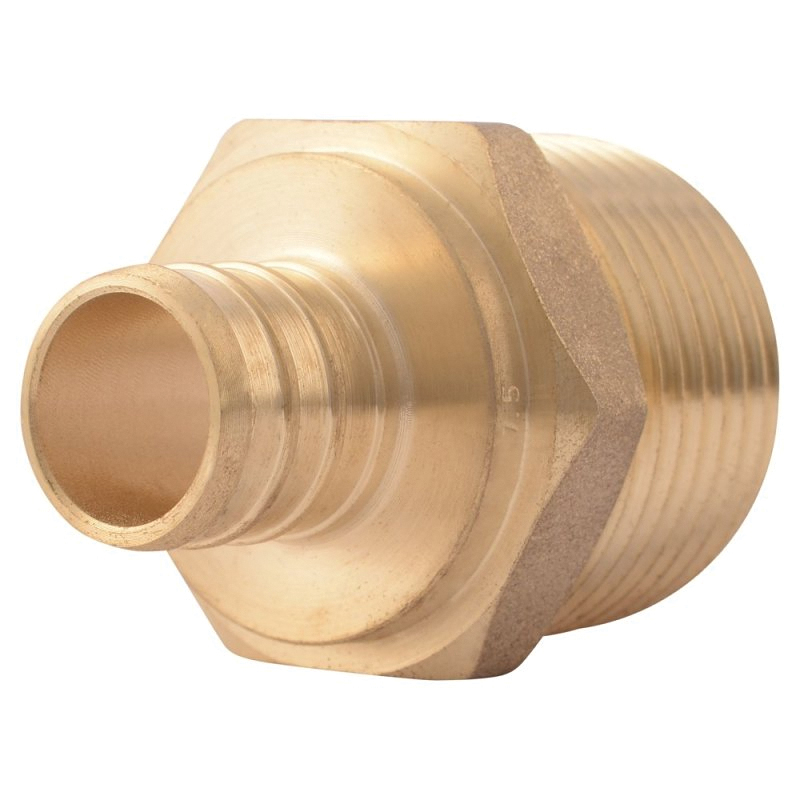 UC139LFA Adapter, 3/4 x 1 in, Barb x MIP, Brass, 200 psi Pressure
