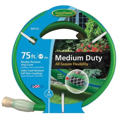 GTAW5875 Medium-Duty Garden Hose, 5/8 in, 75 ft L, Nylon