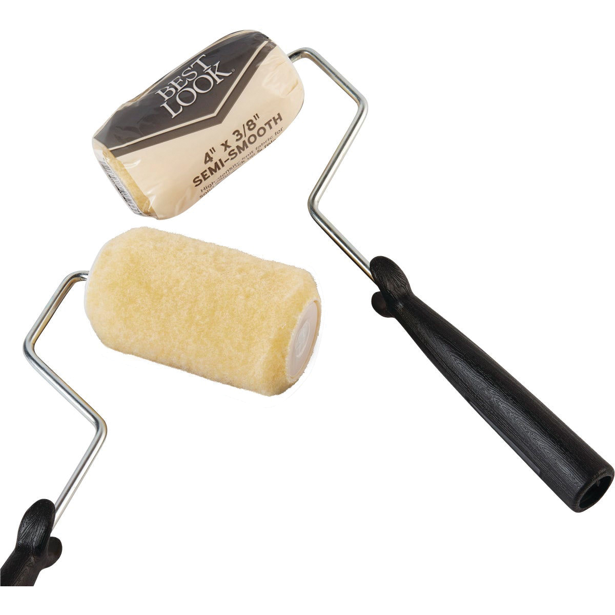 Best Look DIB RT 413-400 Roller Cover and Frame, 3/8 in Nap, Knit Roller, Threaded Handle, 4 in L Roller