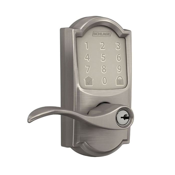 Encode FE789WBV CAM 619 A Smart Wi-Fi Lever With Camelot Trim, Satin Nickel, Commercial, 1 Grade, Yes