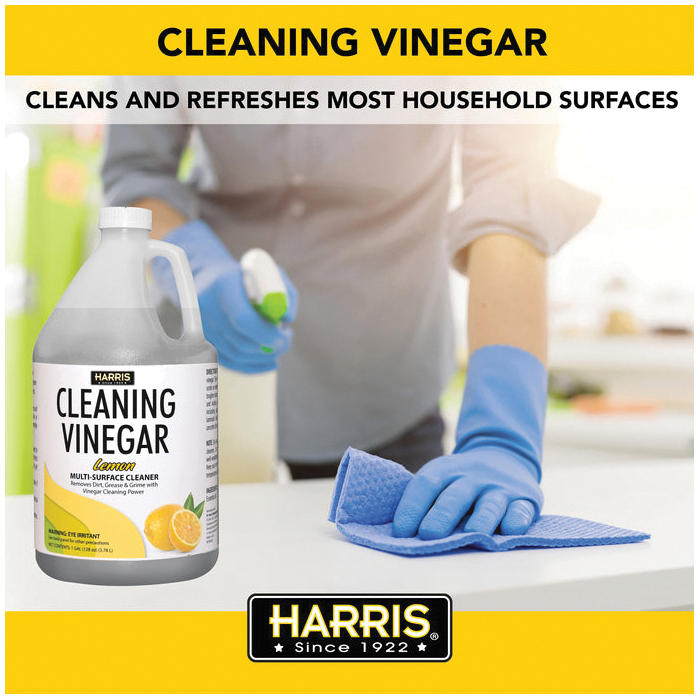 Harris LEVINE-128 Cleaning Vinegar, 128 fl-oz, Liquid, Lemon, Clear - 4