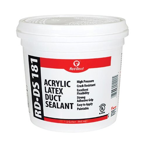 Red Devil 0841DS Acrylic Duct Sealant, Paste, Gray, 0.5 gal, Tub