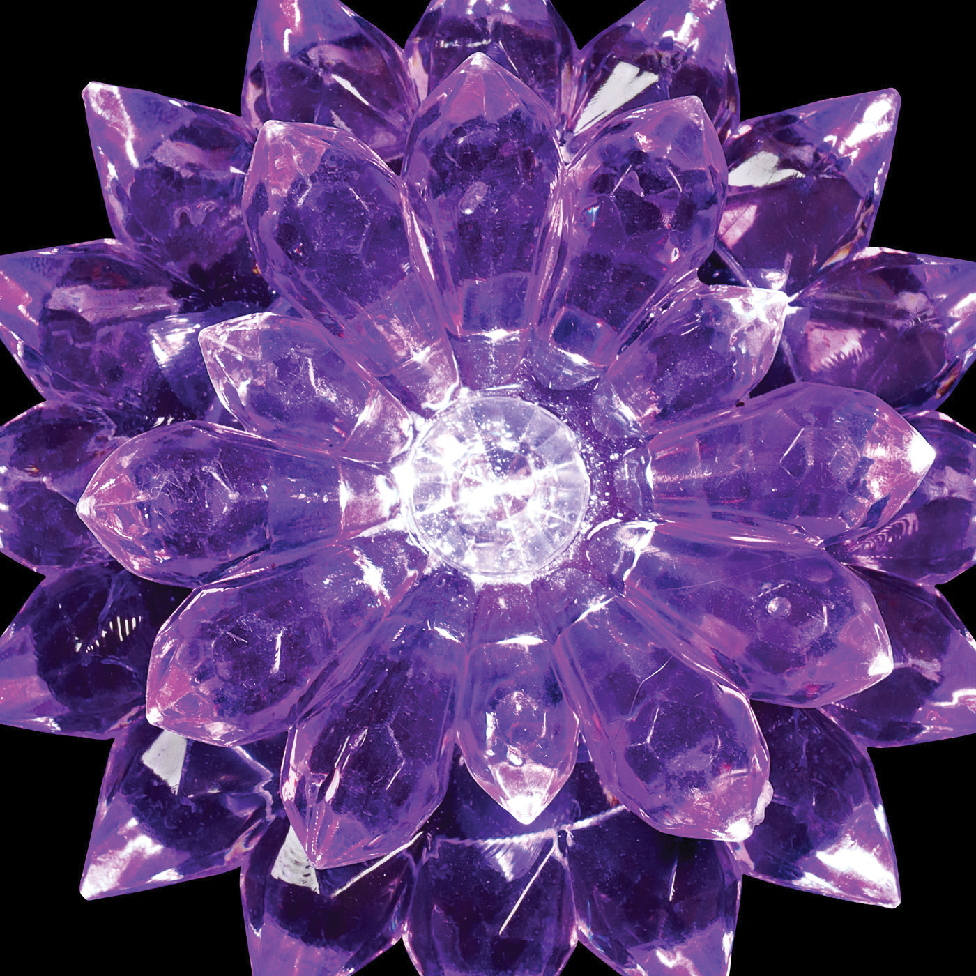 Exhart 54153 Solar Plant Stake, Dahlia, LED Lamp, Blue/Clear/Pink/Purple/Orange