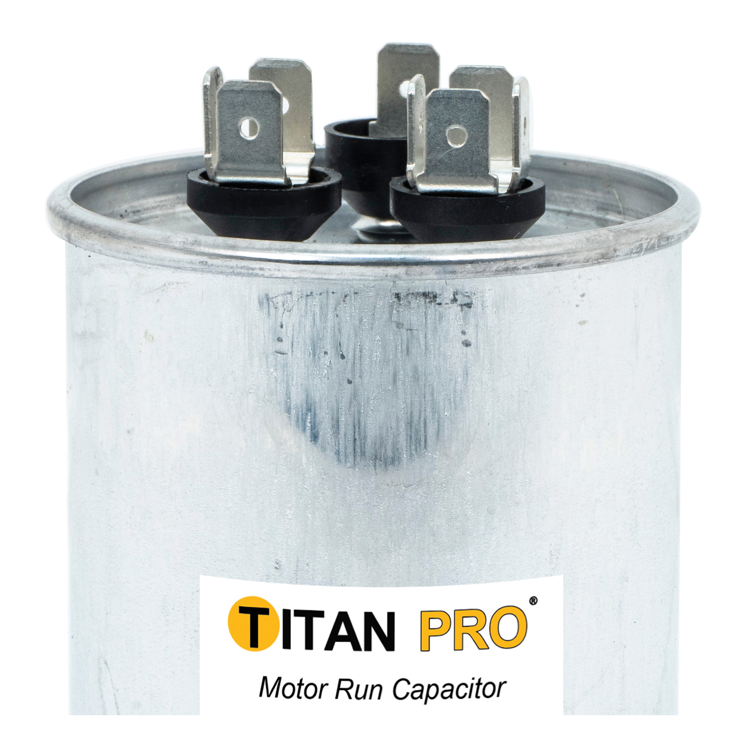 Dual Rated Motor Run Capacitor, Titan Pro, 70+7.5 uF, 440/370 V, Standard Blade Terminal - 3