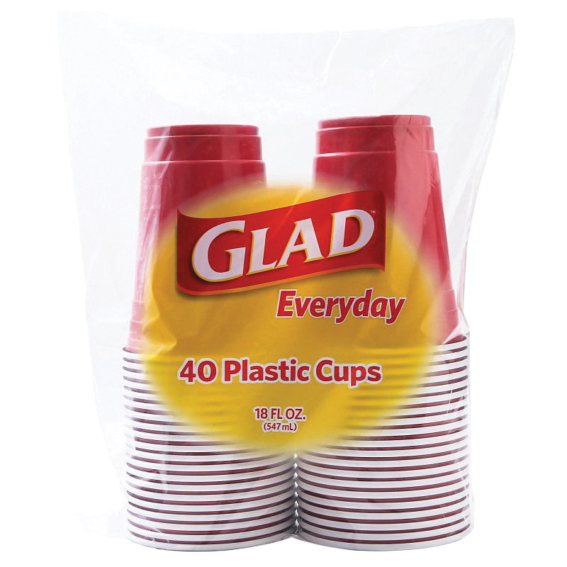 Everyday BBP25519 Disposable Cup, 18 oz Cup, Plastic, Red