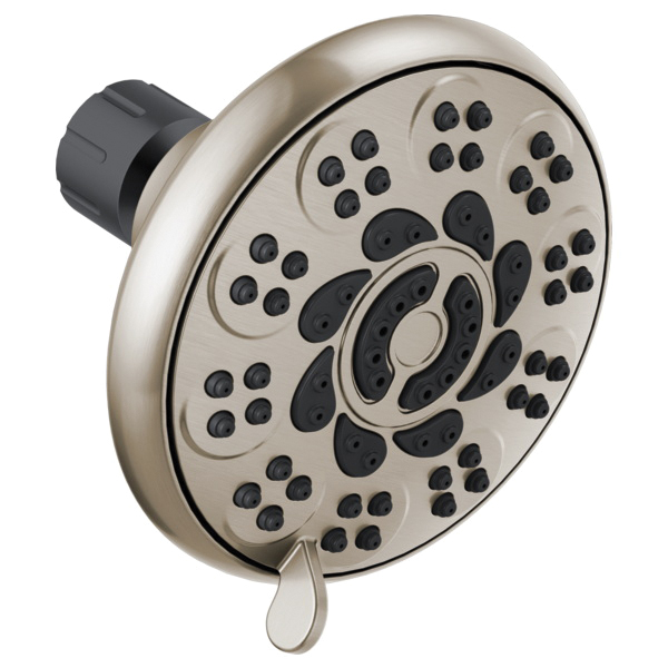 76610SN Showerhead, 1.5 gpm, 1/2 in Connection, IPS, 6-Spray Function, ABS, Brushed Nickel, 4 in Dia