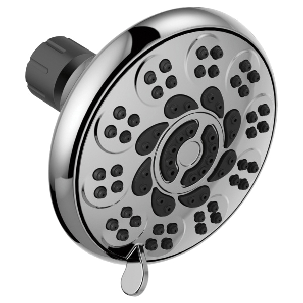 76610 Shower Head, 1.75 gpm, 1/2 in Connection, 6-Spray Function, Plastic, Chrome, 4 in Dia