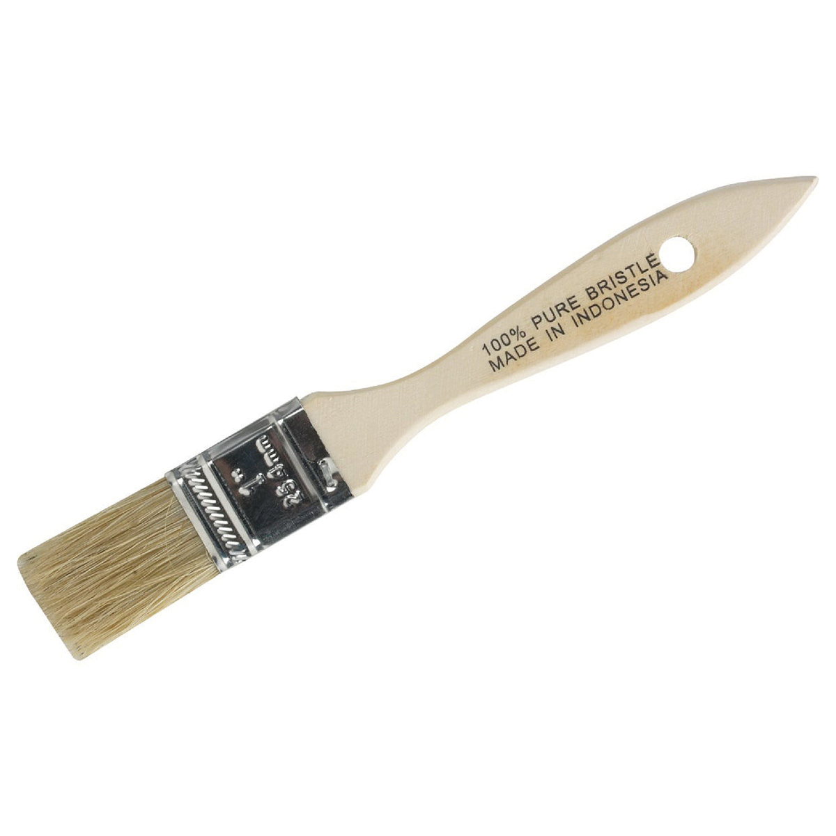 Do It Best 774291 Chip Paint Brush, 1 in W, Flat Brush, White Hog Bristle, Tapered Handle
