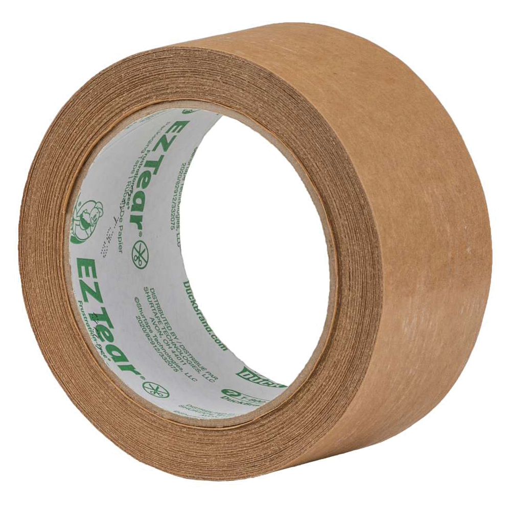 EZ Tear 242828 Packaging Tape, 25 yd L, 1.88 in W, Kraft Paper Backing, Tan