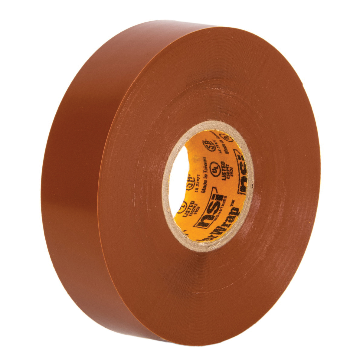 732 Series Electrical Tape, Warrior Wrap, 66 ft L, 3/4 in W, PVC Backing, Brown - 2