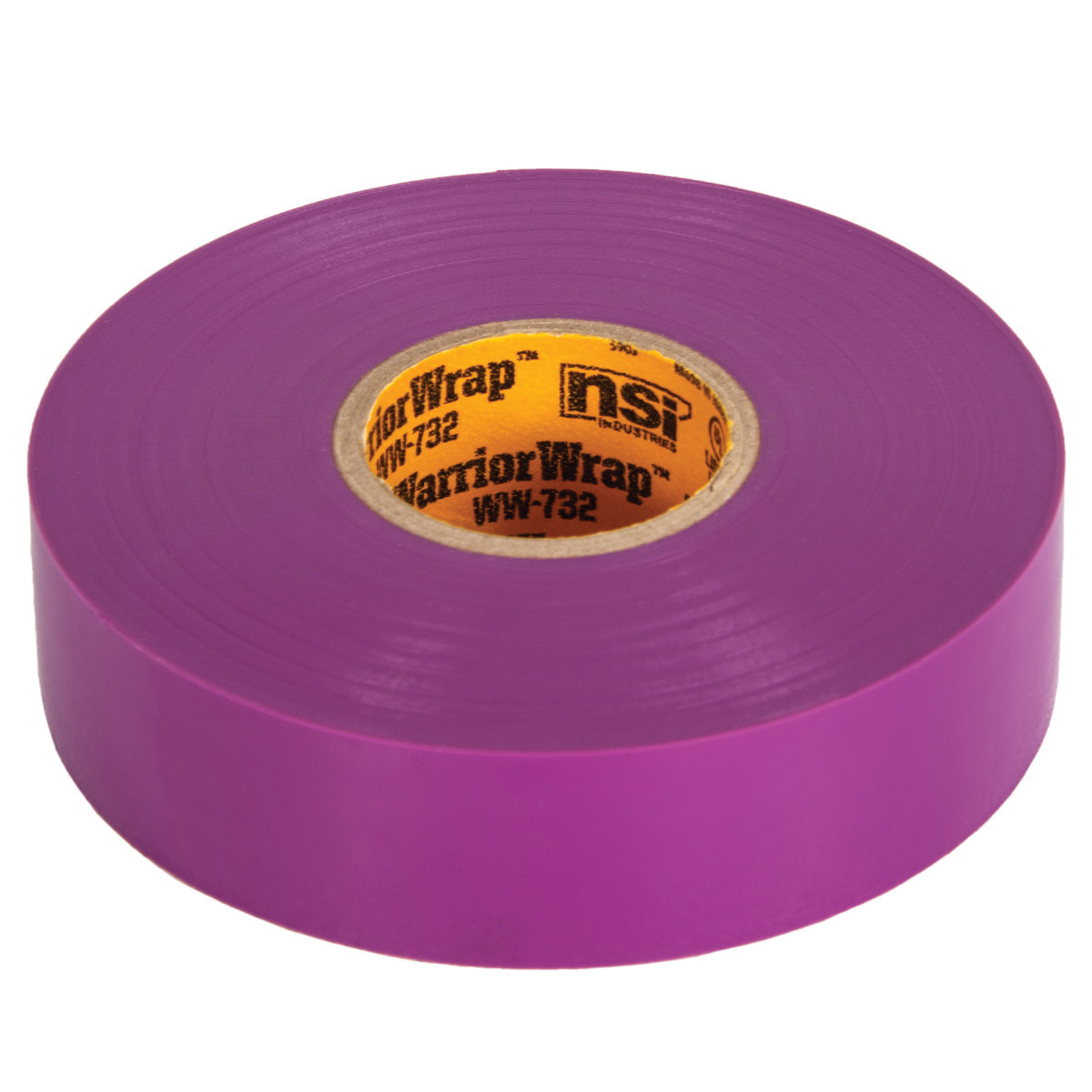 732 Series Electrical Tape, Warrior Wrap, 66 ft L, 3/4 in W, PVC Backing, Violet - 3