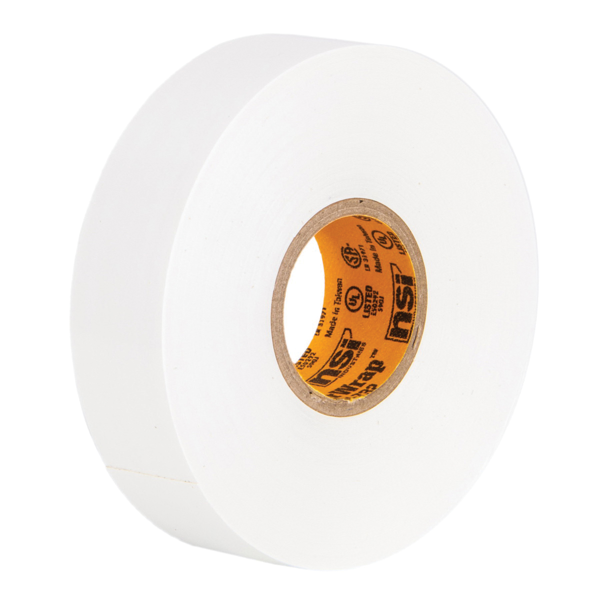 732 Series Electrical Tape, Warrior Wrap, 66 ft L, 3/4 in W, PVC Backing, White - 3
