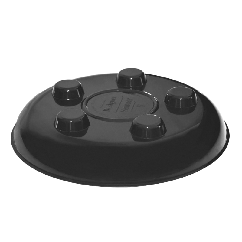 Curtis Wagner Plastics DS-1000B Designer Heavy Plant Saucer, 10 in Top, 8 in Base Dia, Circular, Plastic, Black