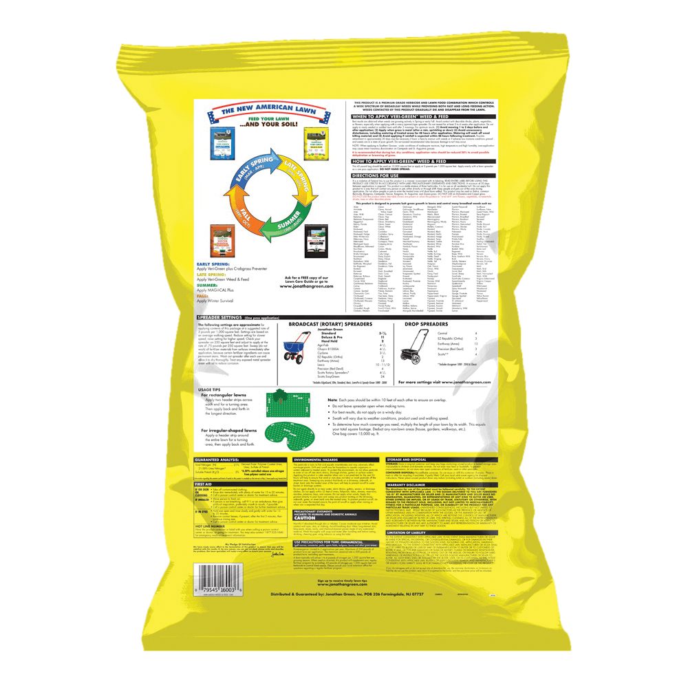 Lawn Fertilizer, Jonathan Green, Veri-Green 15 lb Bag, Granular, 21-0-3 N-P-K Ratio - 2